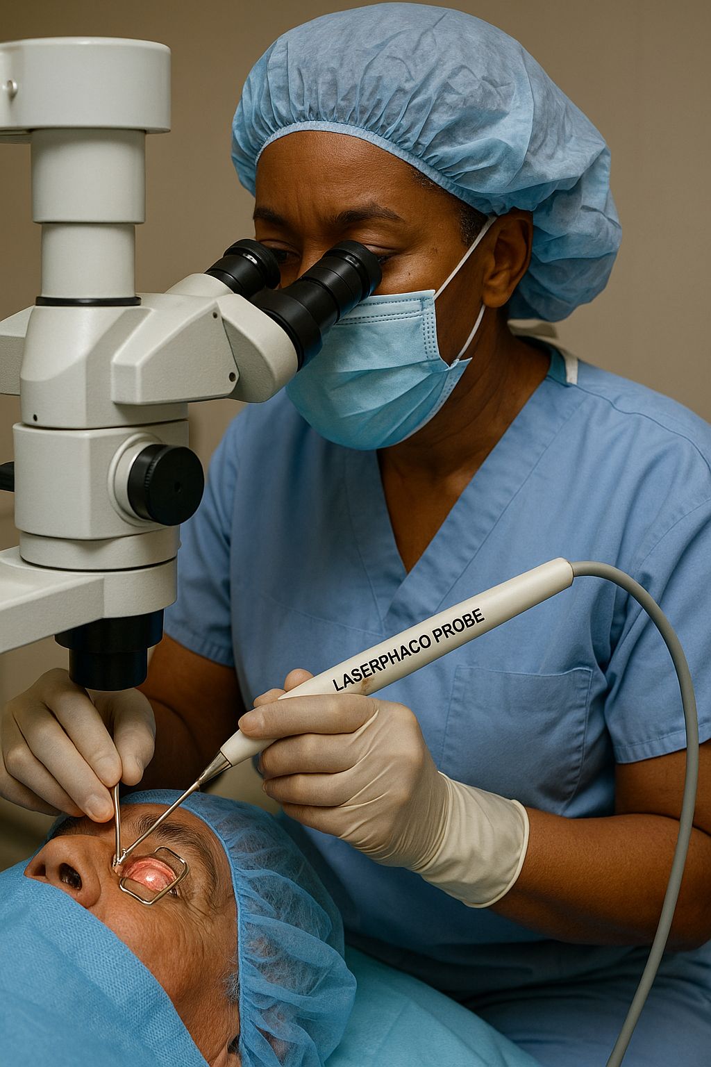 Médecin soignant le cataracte